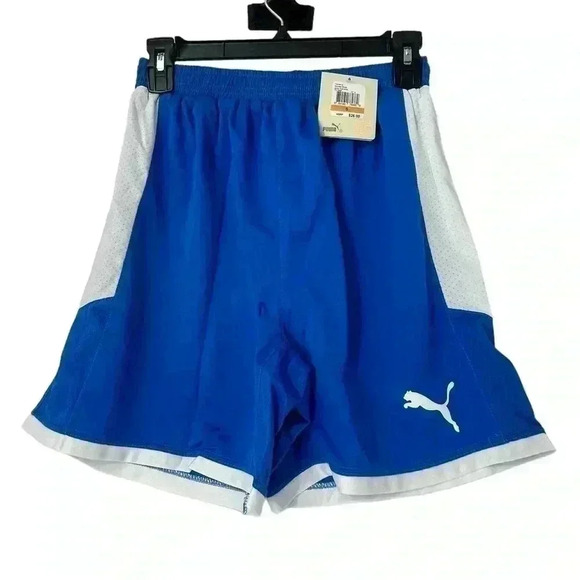 PUMA SHORTS MENS SMALL BORUSSIA ROYAL BLUE WHITE BASKETBALL ATHLETIC OUTDOORS - Picture 1 of 16